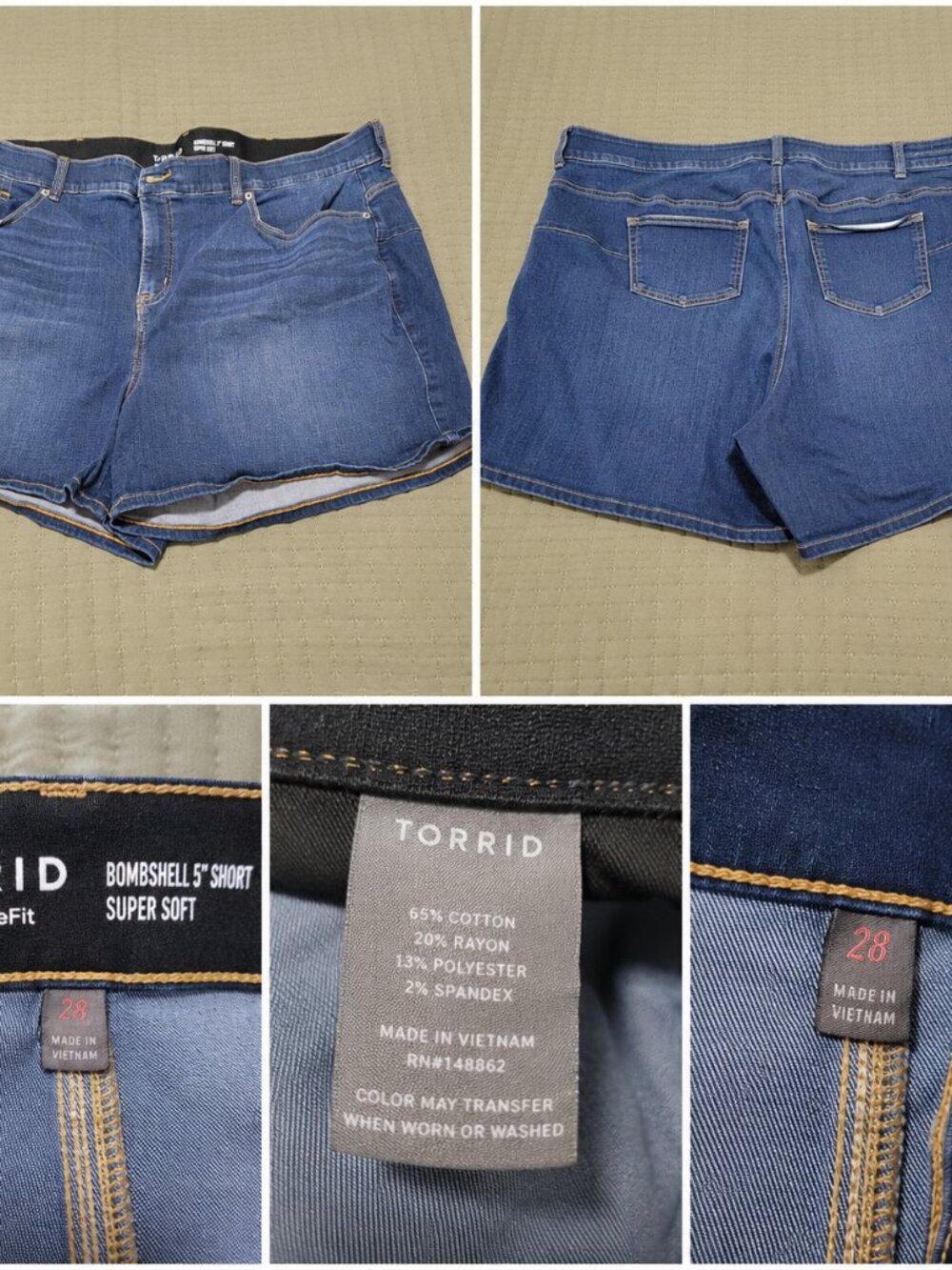Torrid Bombshell 5” High Rise Super Soft Denim Shorts Size 28